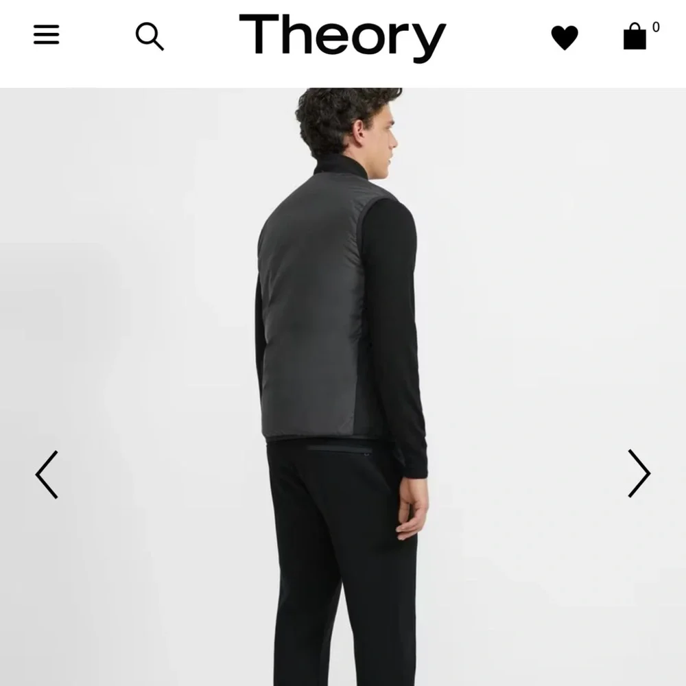 Men’s Black Theory Puffer Vest NWOT - Picture 3 of 13